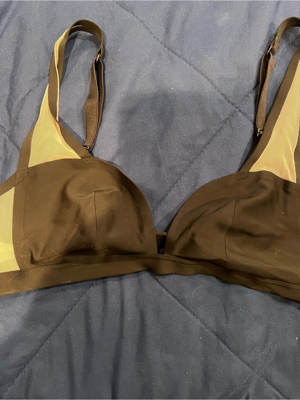 Victoria's Secret Black & Beige Wireless Triangle Bralette